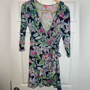 Floral Tropical Lilly Pulitzer Wrap Skort Dress Pink, Green, Blue, Navy ruffle S